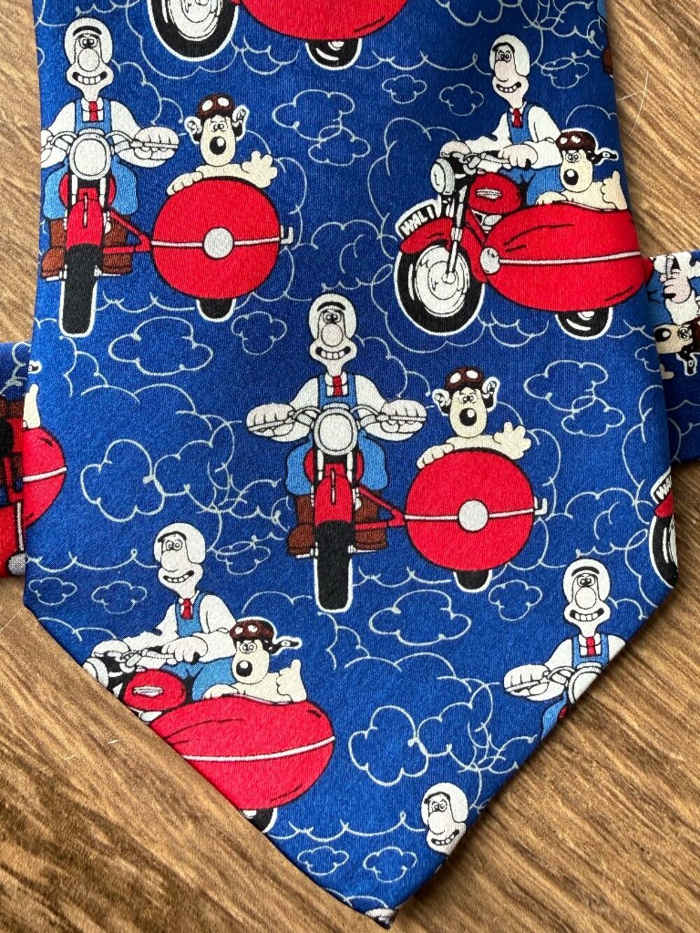 Vintage Wallace & Gromit Motorcycle Sidecar Novelty Tie BBC 1989